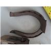 Image 7 : Antique bit, Horse shoe, & Stirrup