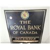 Image 2 : Antique Tin "The Royal Bank of Canada" calendar (12"x18")