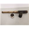 Image 1 : Antique Brass telescope with leather wrap & Cap