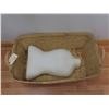Image 2 : wooden woven basket 33"L w/ bust form