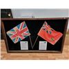 Image 1 : The Royal Union Flag + Canadian Red Ensign Flag in large Shadow box (37" x 61")