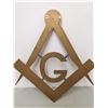 Image 1 : Masonic wooden emblem