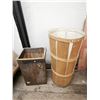Image 2 : Wooden Lata bin  17.5" diameter x  36"High + Keewatin Lumber 12.75" x 15" x 23" (Only to Storage ite