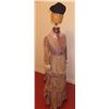 Image 1 : Antique Manikin with antique dress & hat + wooden antique manikin head