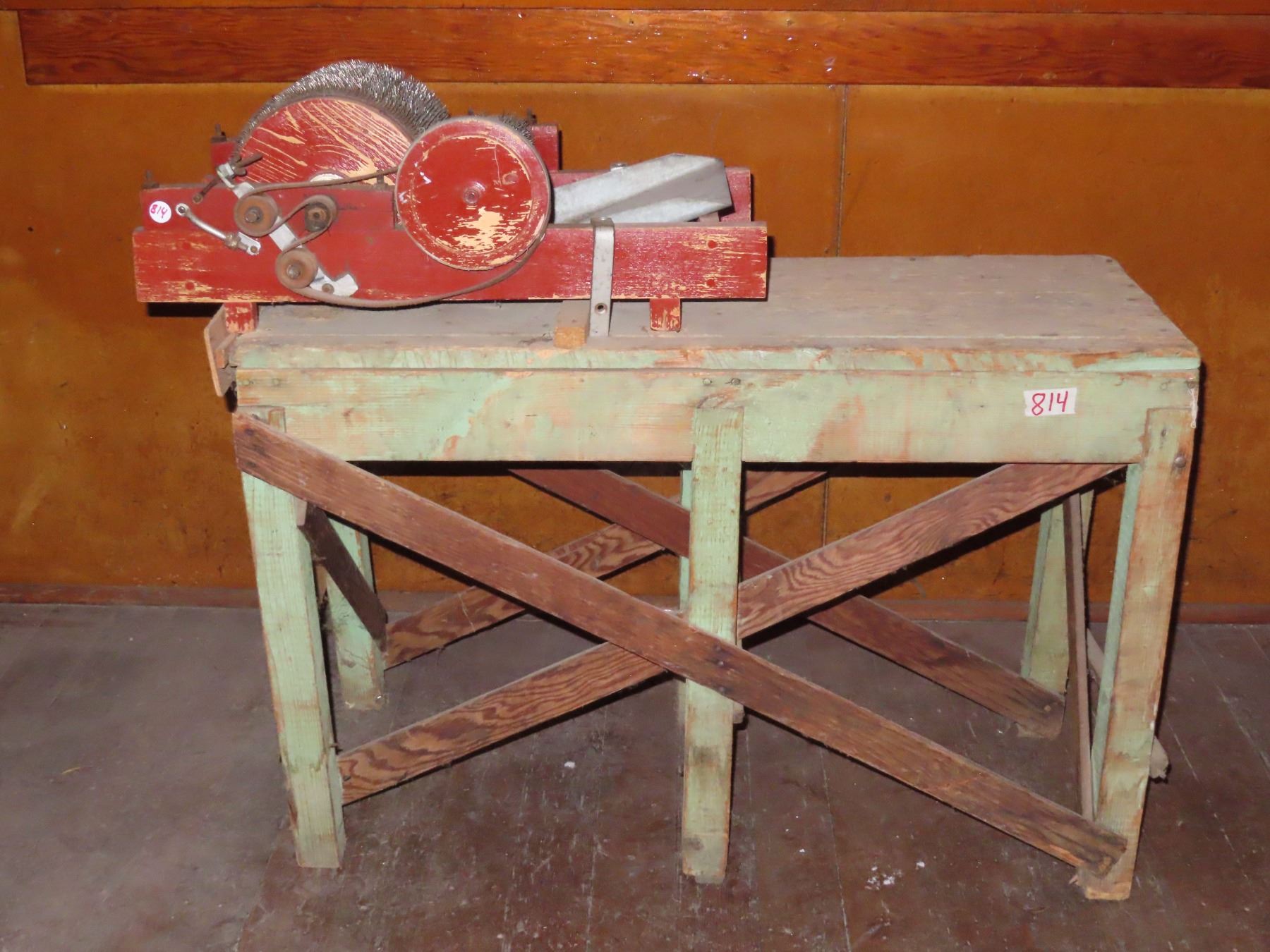 Antique Wool Carding machine with bench - Schmalz Auctions
