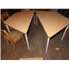 Image 4 : 2 tables (wooden top, metal bottom, size: 58.25"L x 25.5"W x 23.5"H) and 5 wooden chairs