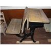Image 1 : Antique Wooden Teachers Desk (29.5" x 48" x 30")