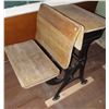 Image 2 : Antique Wooden Teachers Desk (29.5" x 48" x 30")