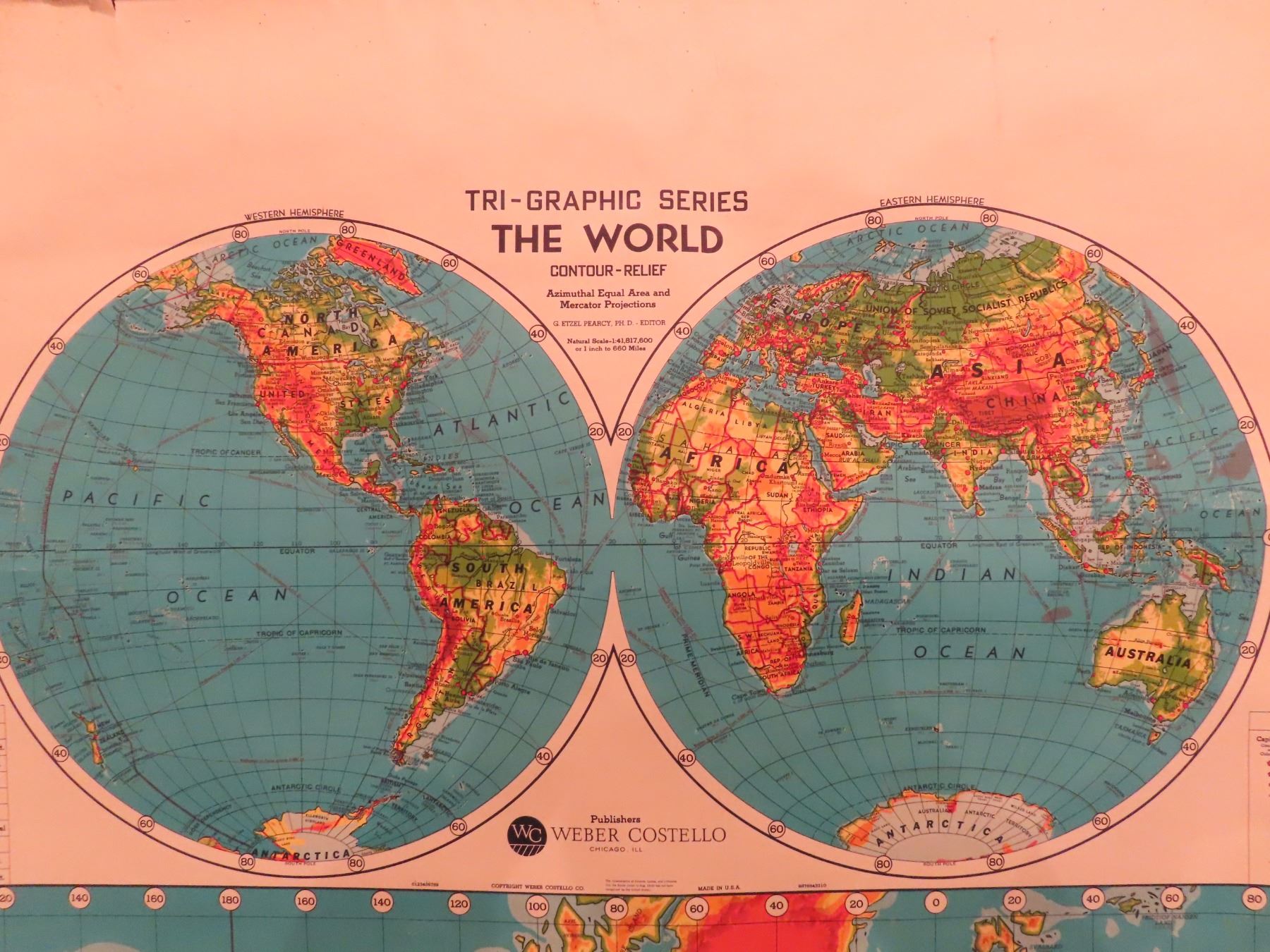 Tri-Graphic Series "The World" map - school poster