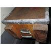 Image 4 : Vintage wooden tool box with metal trim (32"W x 14.5"D x 10.5"H)