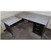 Image 1 : Metal Corner office Desk (60" x 30" x 37.5" x 25"x 27"x 55" x 29"High)