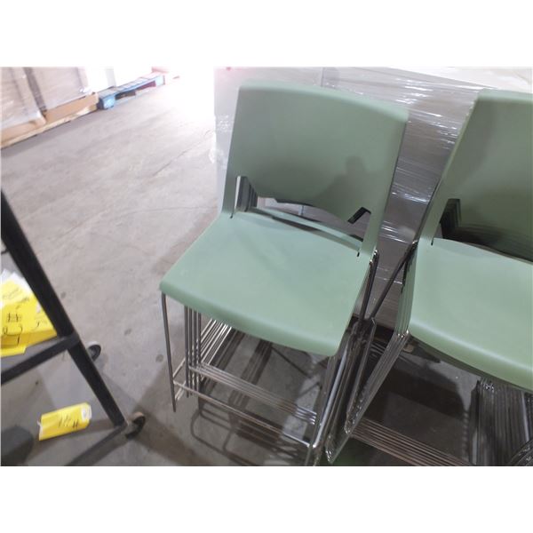13 Green Stacking Chairs