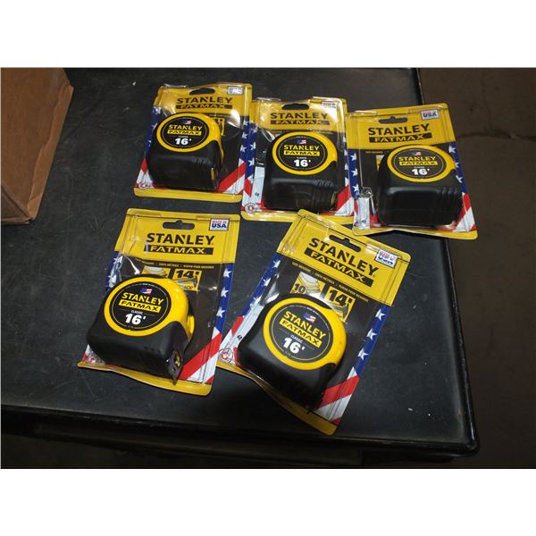 5 Stanley Fat Max 16ft Tape Measures