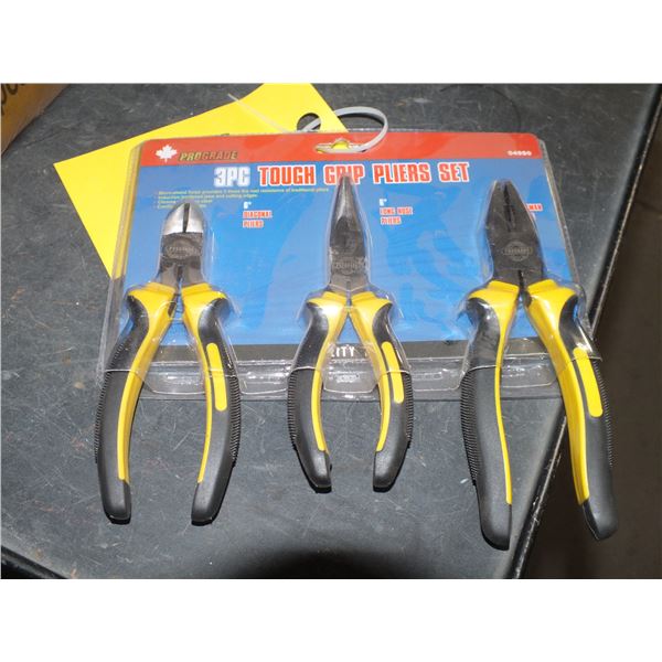 3pc Tough Grip Pliers Set