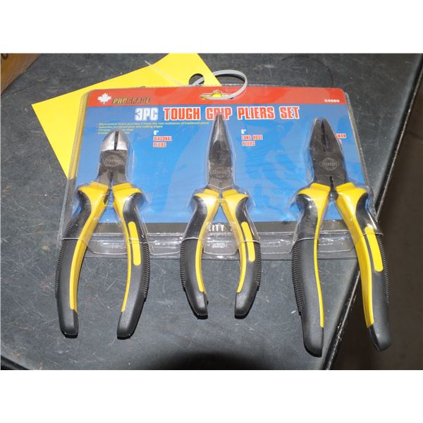 3pc Tough Grip Pliers Set