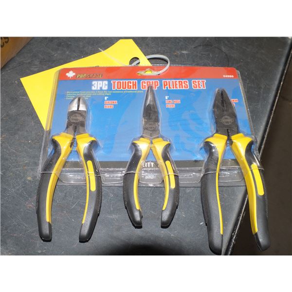 3pc Tough Grip Pliers Set
