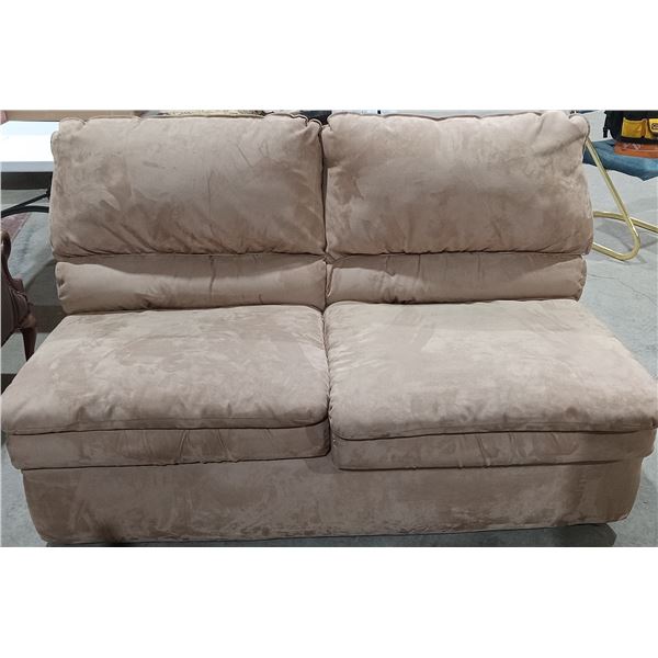 Suede Lazy Boy Love Seat (Colour: Tan)