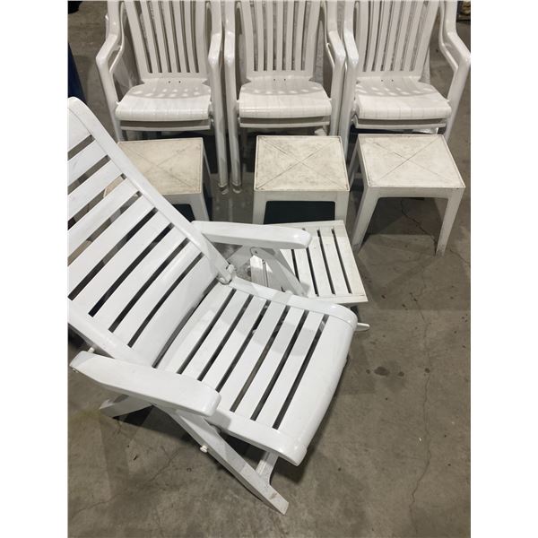 White Plastic Patio Furniture Set Beck Auctions Inc.