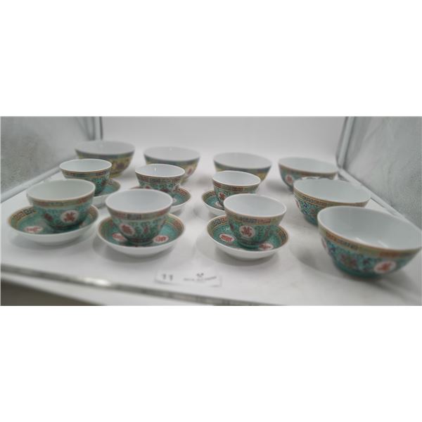 Intricate Antique Japanese China (Bowls, Teacups, and Saucers)