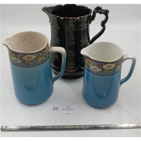 Decorative Antique Pottery Vases (x3)