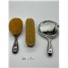 Image 2 : Antique Sterling Silver Round Brush & Mirror set