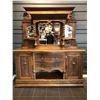 Image 1 : Art Nouveau Oak Sideboard With Beveled Mirrors 72L x 22D x 84H