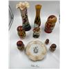 Image 1 : Decorative Flower Vases, Ukranian Dolls, Porceline Figurine, and Angel Dish
