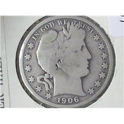 1906-S Barber Half Dollar (VG)