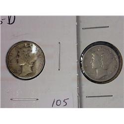 1926-D And 1927 Mercury Dimes