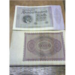 20-1923 German 100,000 Mark Inflation Notes