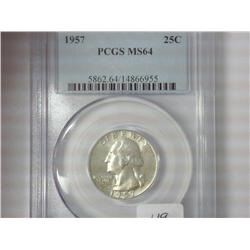 1957 Washington Quarter PCGS MS64