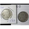 Image 1 : 1914 And 1938-D Buffalo Nickels