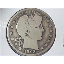 1893 Barber Half Dollar