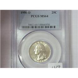 1956-D Washington Quarter PCGS MS64