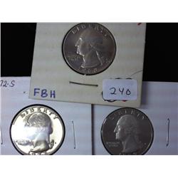 1968-S, 72-S And 79-S Washington Quarters (Proof)
