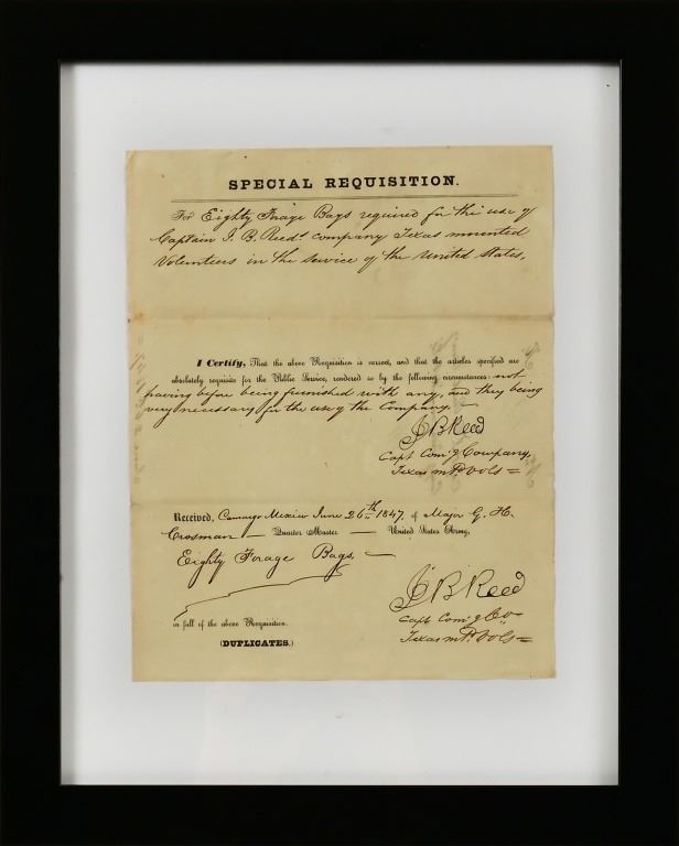 Jim Reed Signature Texas Ranger James B. Reed Signed Document
