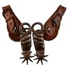 Image 2 : Engraved Silver Inlay Mexican Chihuahua Spurs