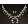 Image 2 : Navajo Turquoise Sterling Squash Blossom Set