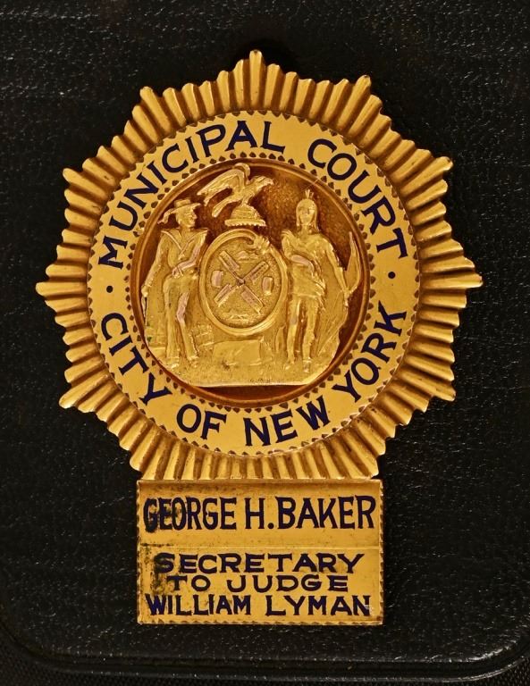 1950 #39 s New York Municipal Court Bailiff Badge 1950 #39 s New York Municipal Court Bailiff Badge