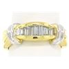 Image 3 : Unique 14k Yellow & White Gold 0.56 ctw Graduated Baguette Cut Diamond Band Ring