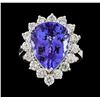 Image 2 : GIA Cert 9.31 ctw Tanzanite and Diamond Ring - 14KT White Gold