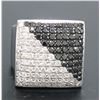 Image 5 : Large 18k White Gold 3.60 ctw Black & White Diamond Square Cushion Ladies Ring