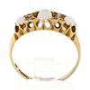 Image 8 : Antique Victorian 18K Yellow Gold Round & Oval Cabochon Opal Diamond Band Ring