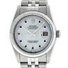 Rolex Mens Stainless Steel Mother Of Pearl Diamond & Sapphire Datejust Wristwatc