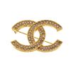 Image 1 : Chanel Gold CC Rhinestone Brooch