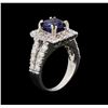 Image 4 : 14KT White Gold 3.08 ctw Sapphire and Diamond Ring