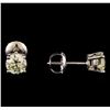 Image 2 : 14KT White Gold 0.98 ctw Diamond Solitaire Earrings