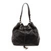 Image 1 : Chanel CC Black Calfskin Leather Drawstring Tote Bucket Bag