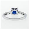 Image 9 : NEW 14K White Gold 1.30 ctw GIA Oval Sapphire Solitaire & Diamond Engagement Rin