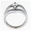 Image 9 : 14K White Gold 1.01 ctw Marquise & Round Cut Diamond Milgrain Wide Open Split Ri